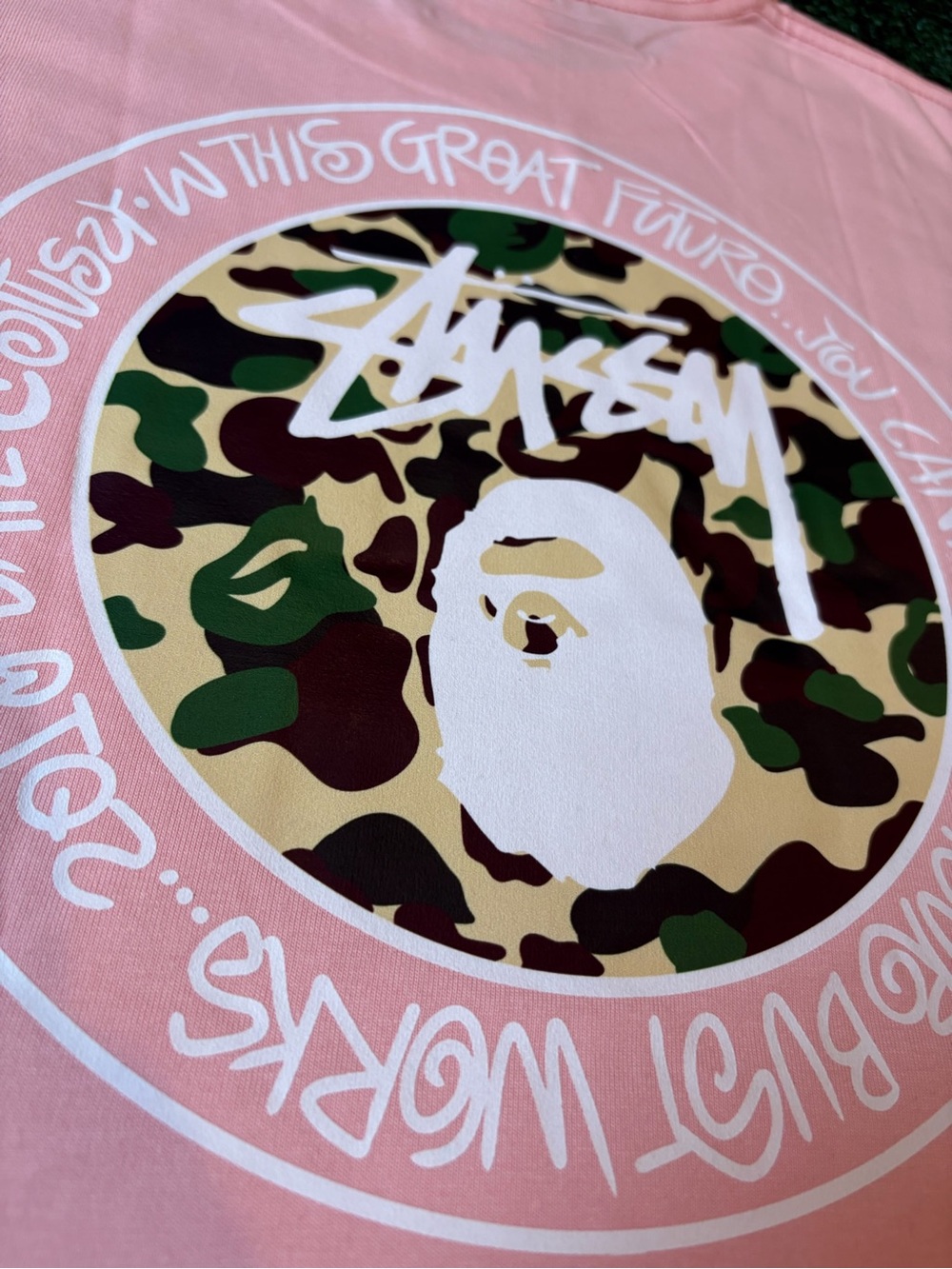 Bape Pink Short Sleeve Tee with Small Chest Logo - Picture 4 of 10